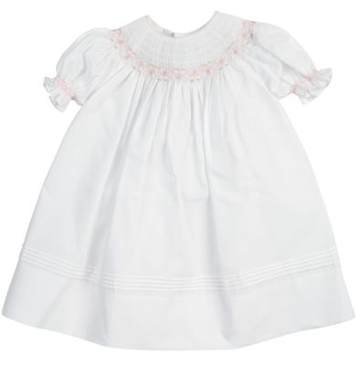 White Ruffle Sleeve Bishop Dress