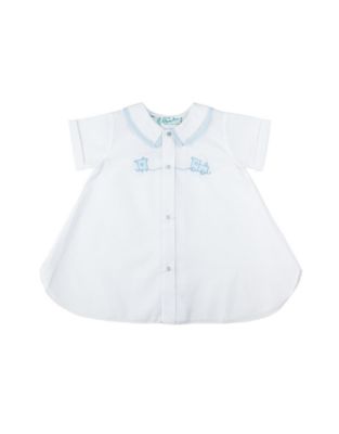 White Open Front Daygown with Train