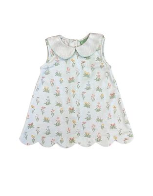 Vintage Floral Scallop Aline Dress