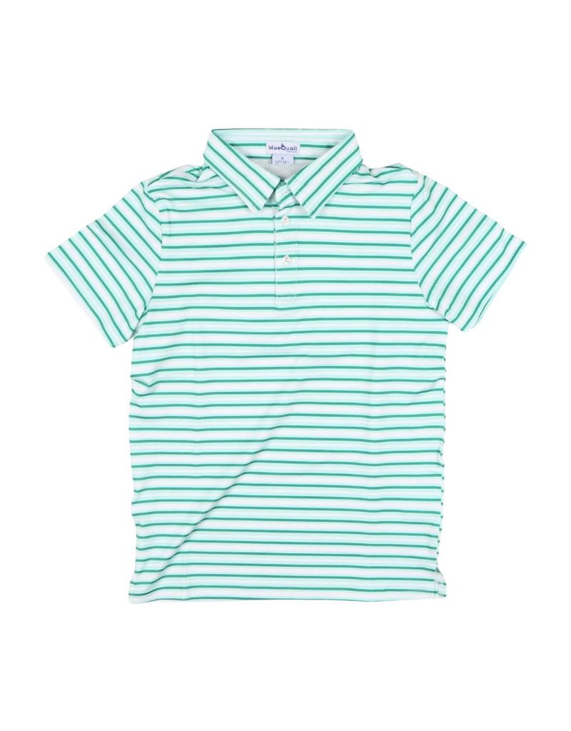 Emerald Stripe Short Sleeve Polo