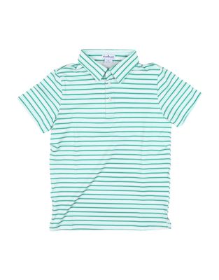Emerald Stripe Short Sleeve Polo
