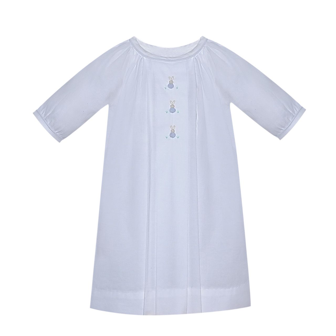 White Hanan Boy Daygown Bunnies