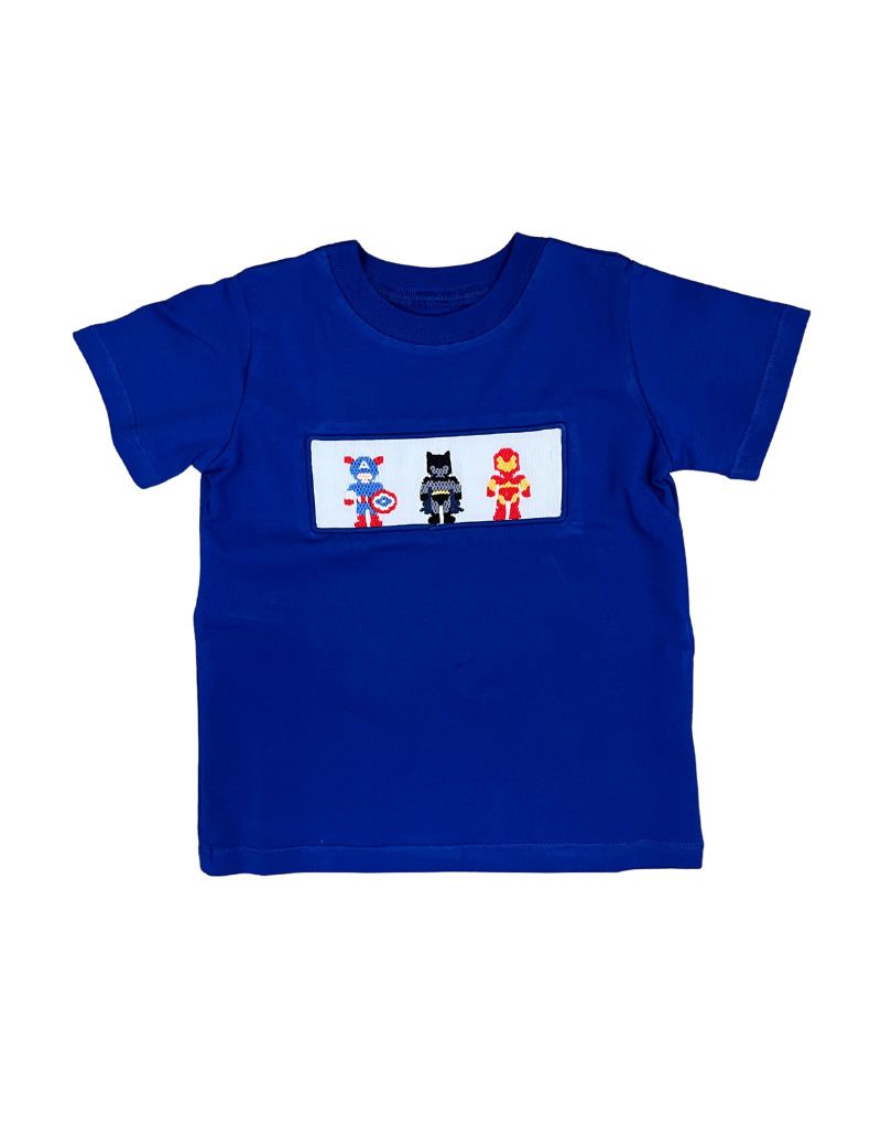 Houston Blue Shirt, Smocked Super Heroes