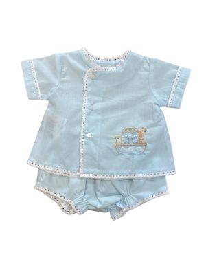 Blue Blanche Diaper Set, Noah&#39;s Ark