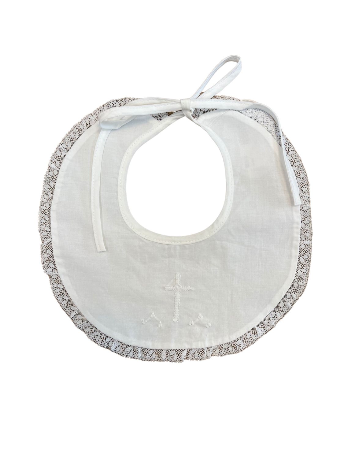 Girl White Bib w/ White Cross