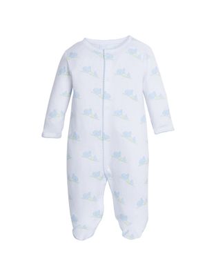 Printed Footie, Blue Bunnies