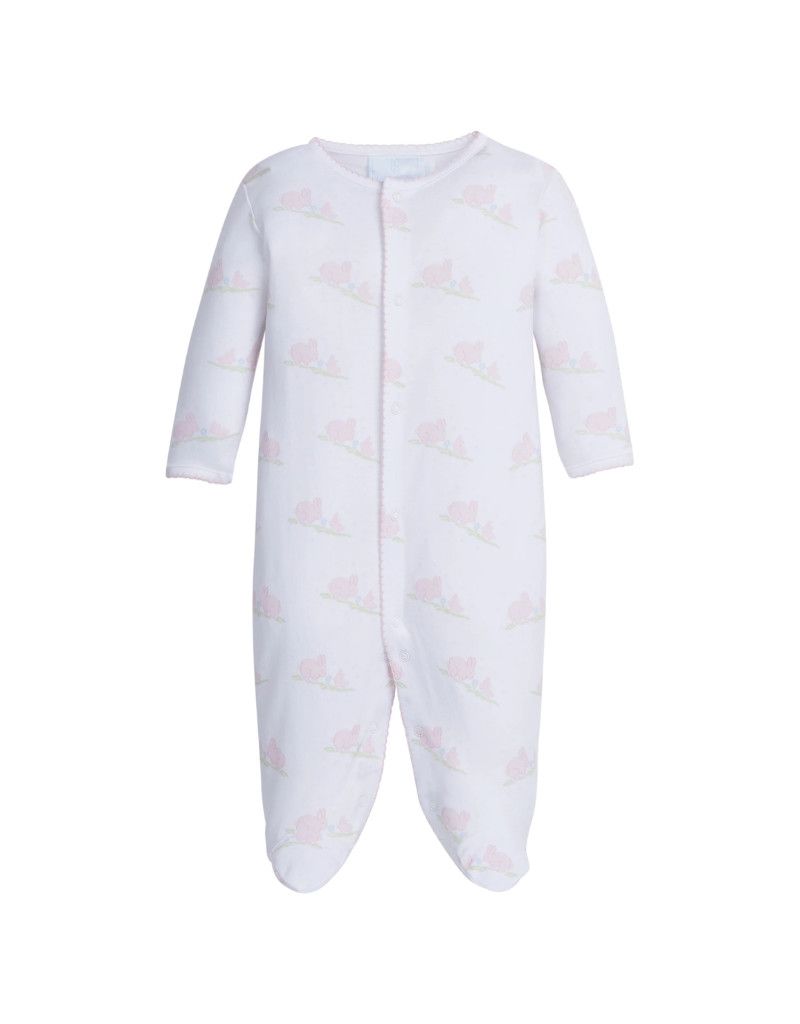 Printed Footie, Pink Bunnies
