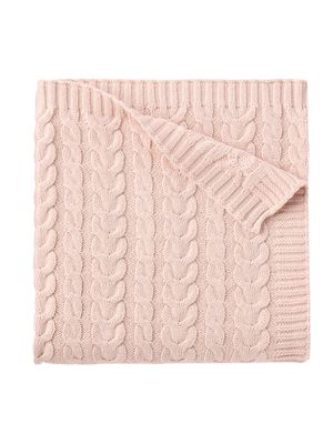30x40 Horseshoe Cable Blanket-Blush