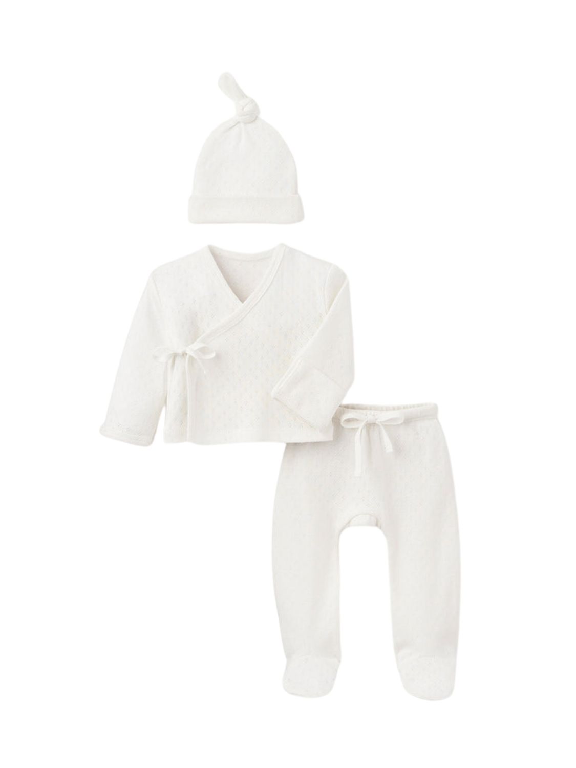 Preemie Boxed Pointelle 3 Pc. Layette-Ivory