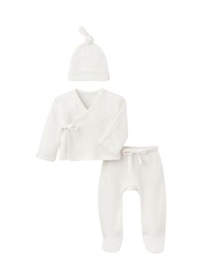 Preemie Boxed Pointelle 3 Pc. Layette-Ivory