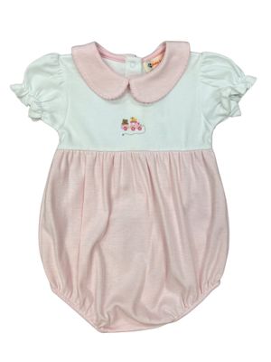 White/Pink Stripe SS Pull Toy Bubble
