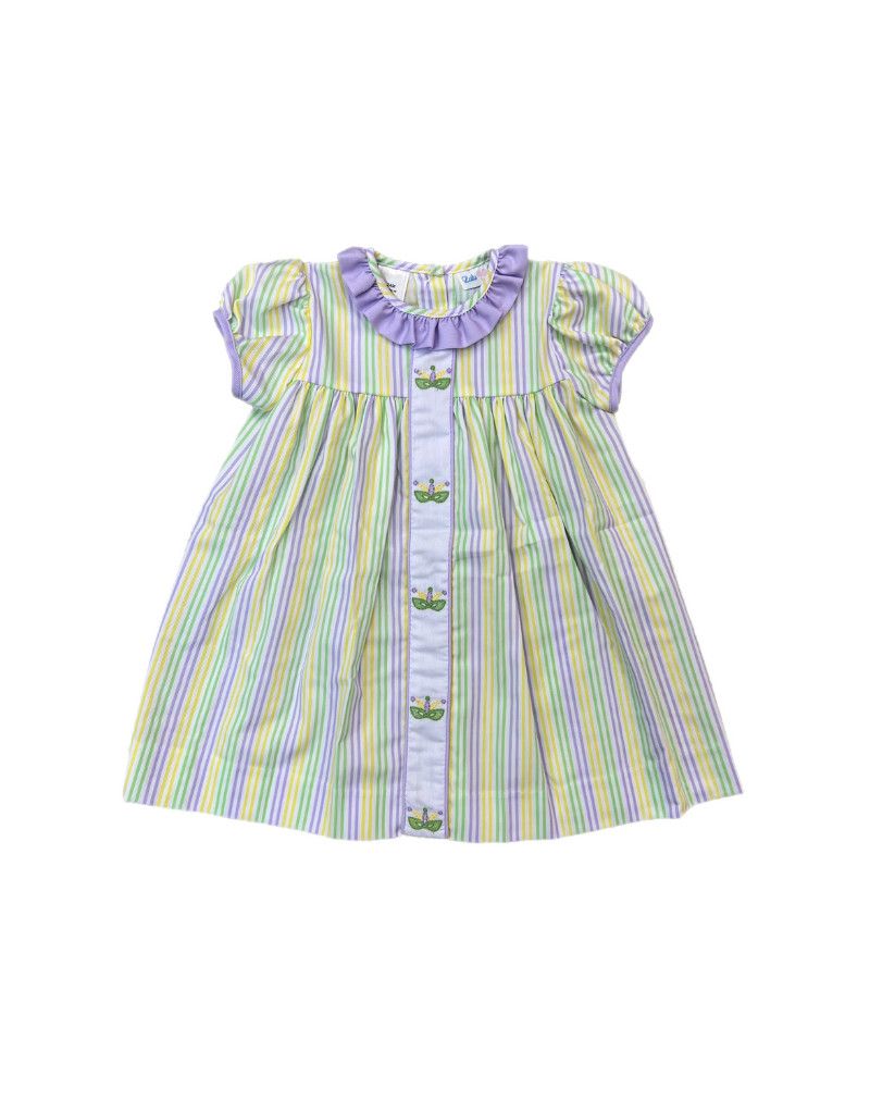 Mardi Gras Pastel Stripe Ruffle Dress