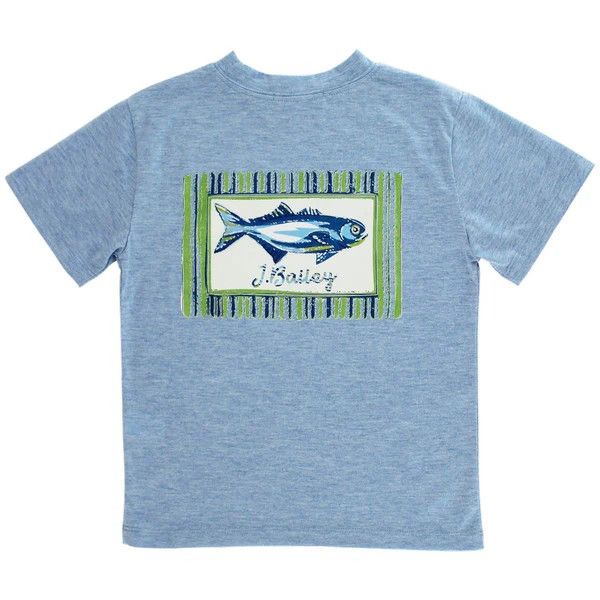 Logo Tee, Fish Blue