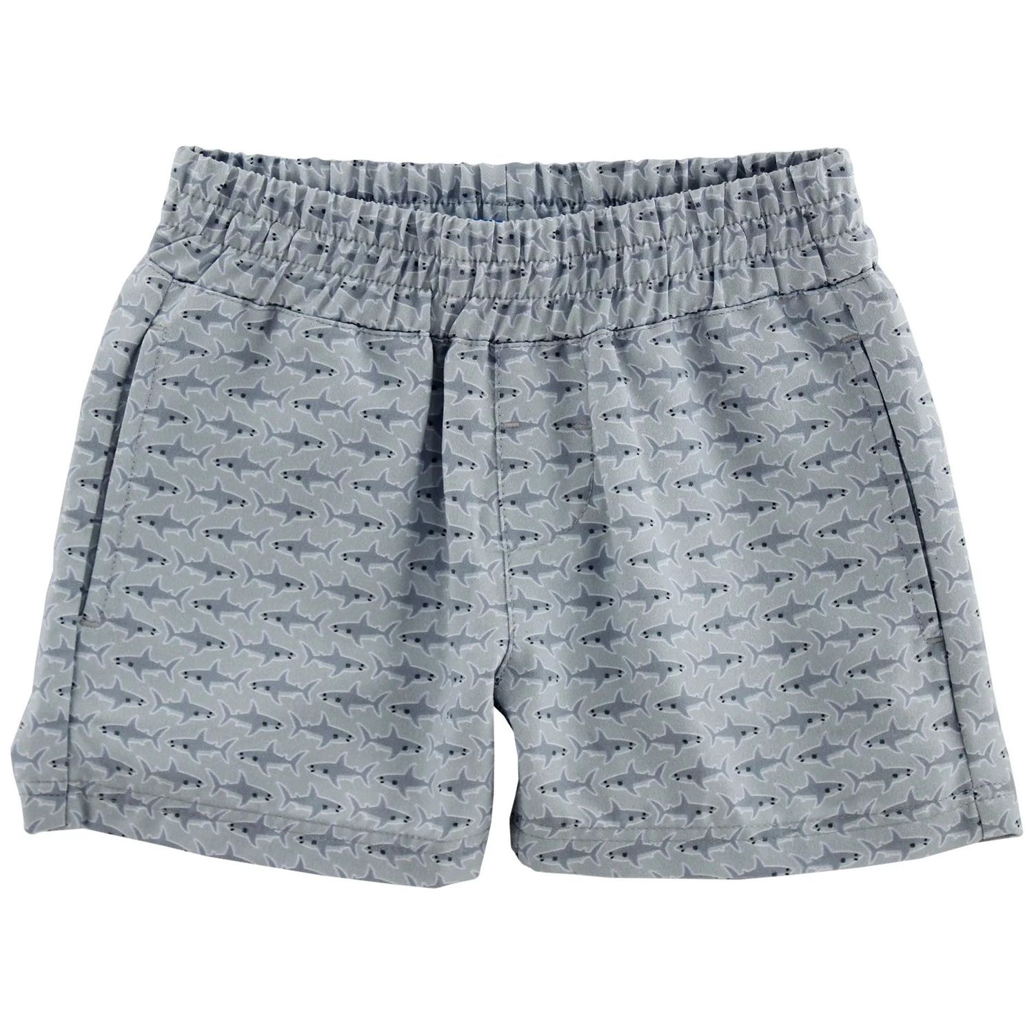 Seaside Pull On Short, Sharks on Grey