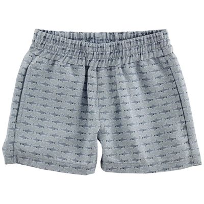 Seaside Pull On Short, Sharks on Grey