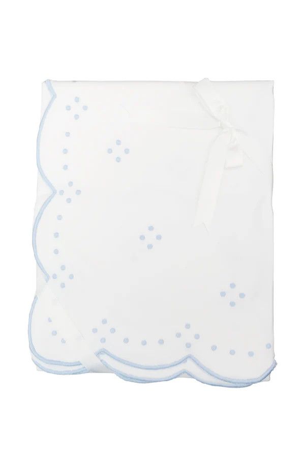 Scallop Dot Receiving Blanket Blue