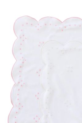 Scallop Dot Receiving Blanket Ecru