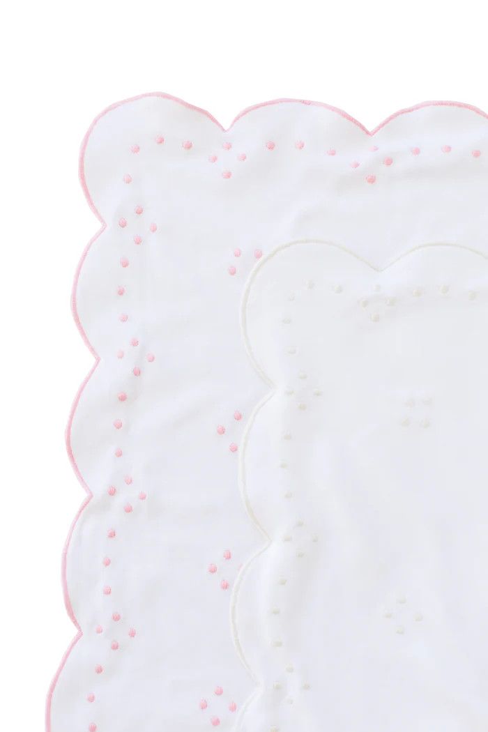 Scallop Dot Receiving Blanket Pink