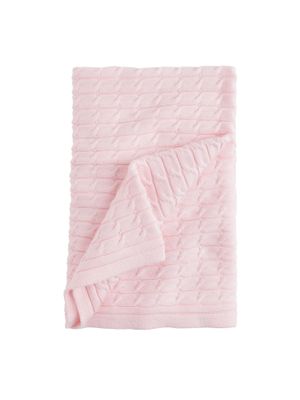 Pink Cable Knit Blanket