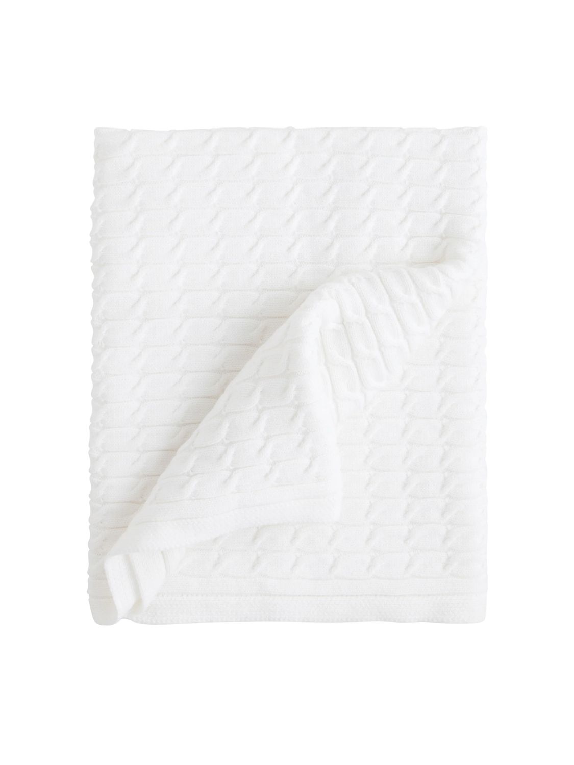 White Cable Knit Blanket