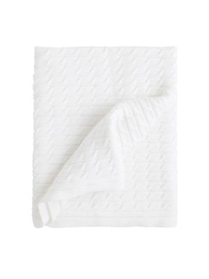 White Cable Knit Blanket