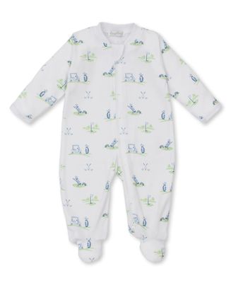 Light Blue Fairway Four Print Footie w/ Zipper