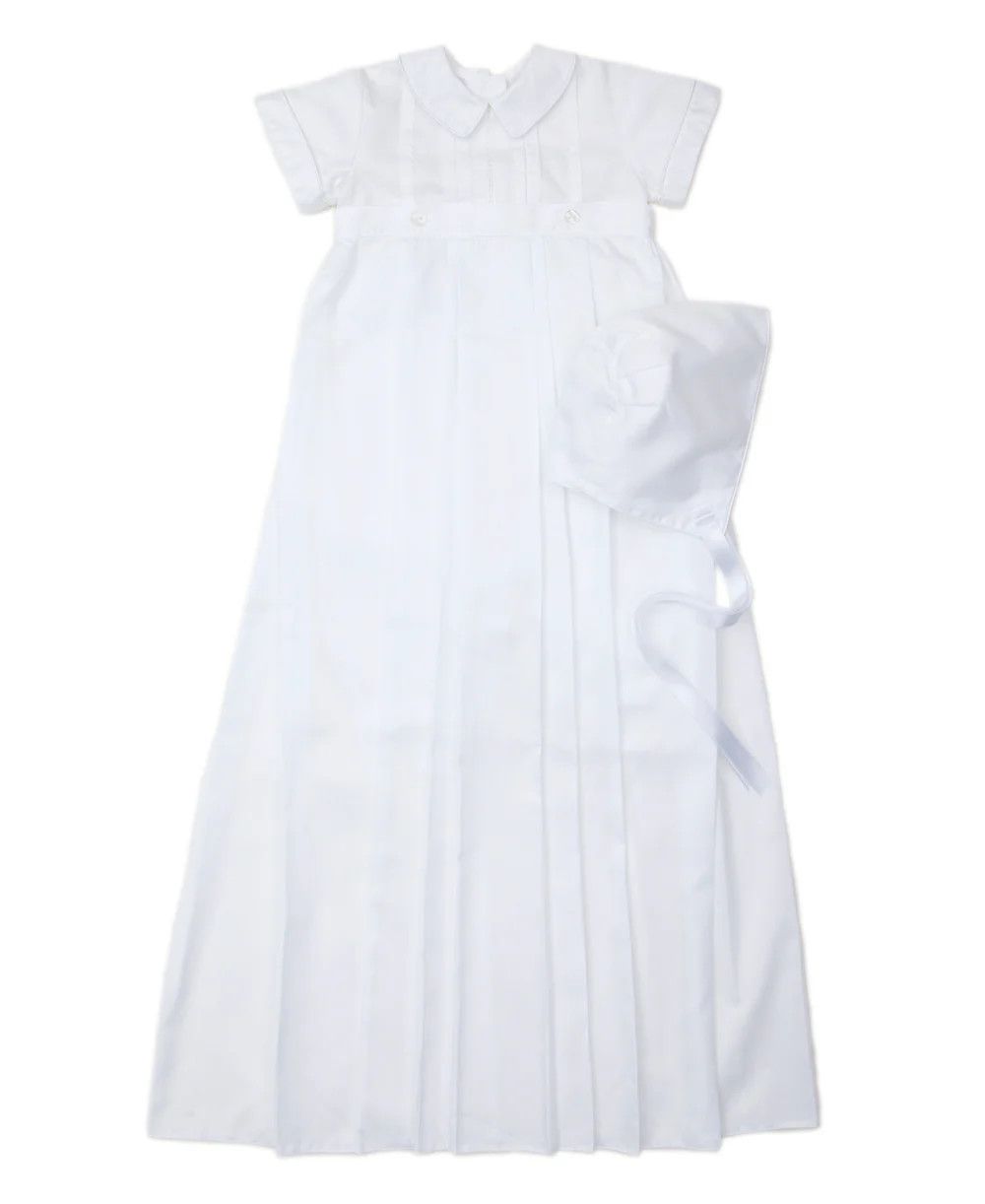 Aiden S/S Christening Gown and Hat Set