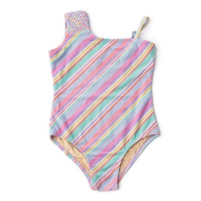 Shimmer- Diagonal Stripe Swimsuit