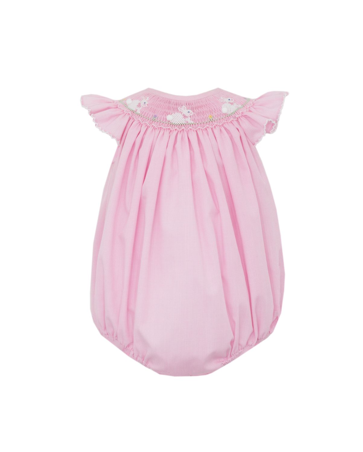 Bunnies Micro Check Bishop Bubble, Pink 