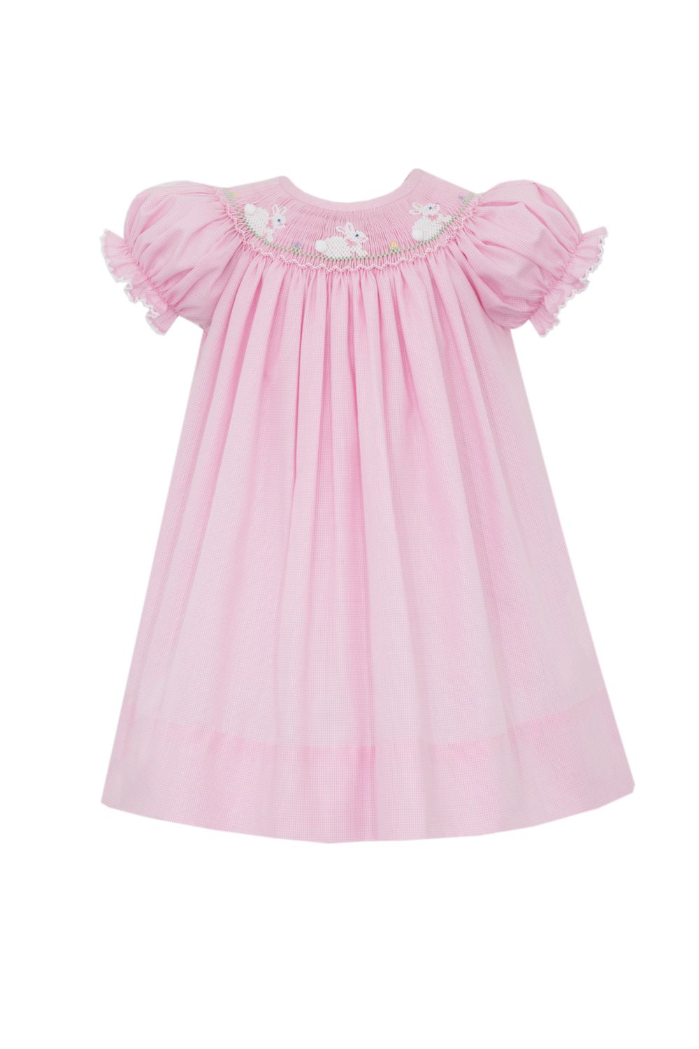 Bunnies Micro Check Bishop, Pink