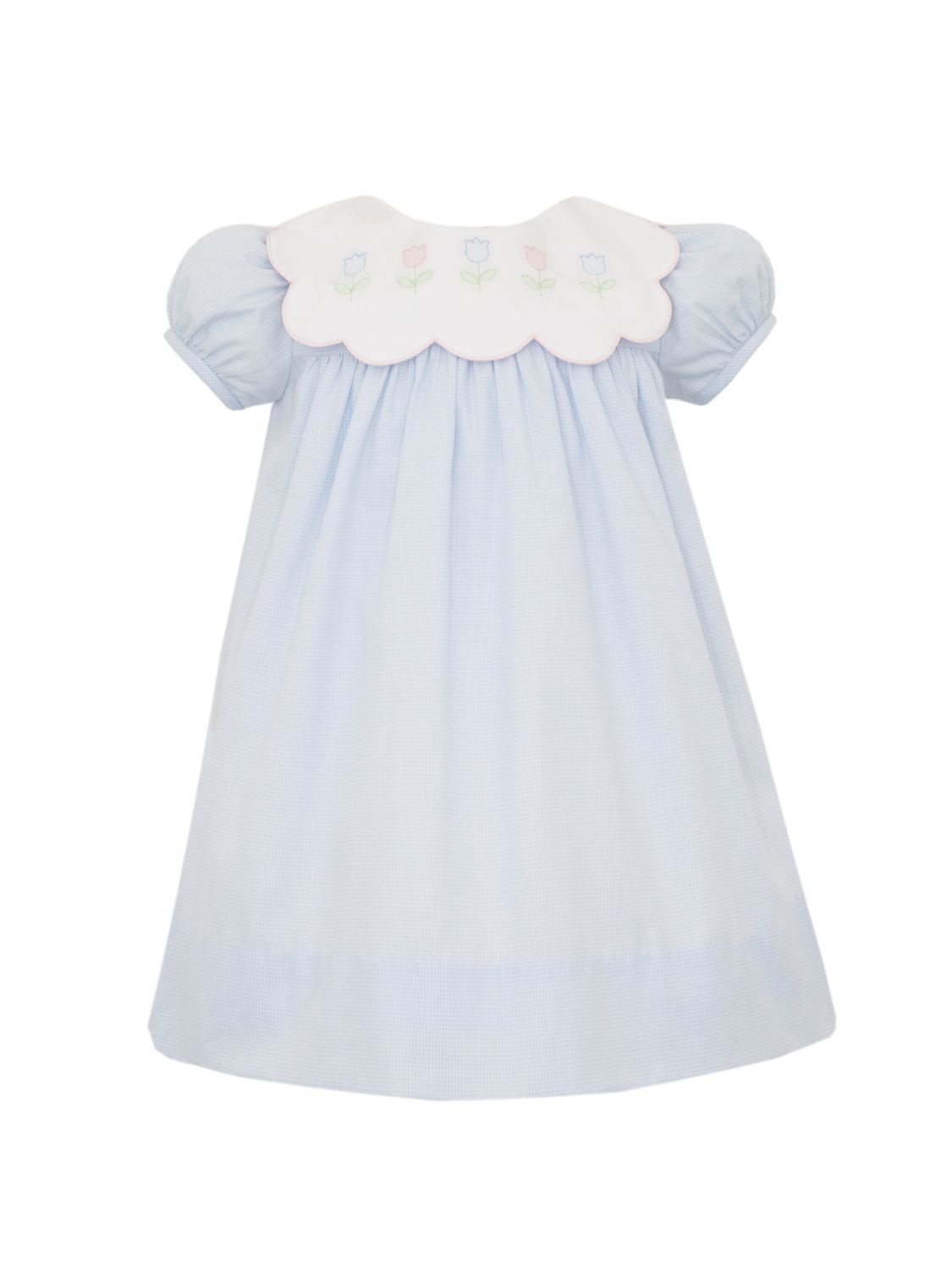 Dress with Scallop Collar, Tulips