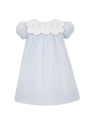 Dress with Scallop Collar, Tulips