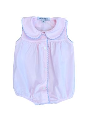 Pink w/ Blue Picot Trim Bubble