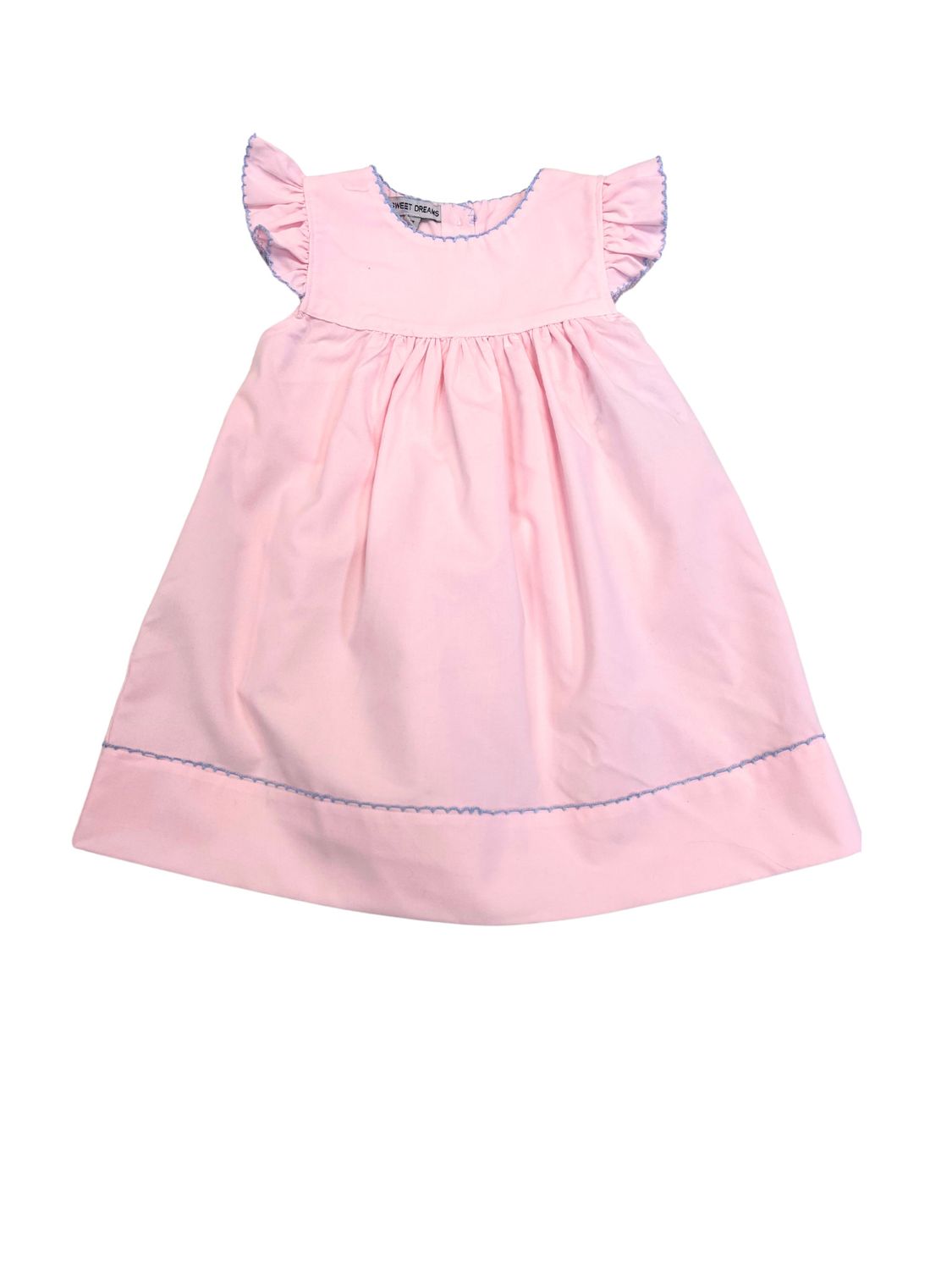 Pink w/ Blue Picot Trim Dress