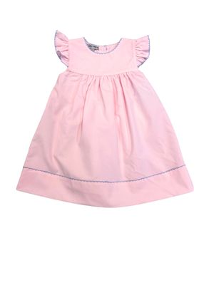 Pink w/ Blue Picot Trim Dress