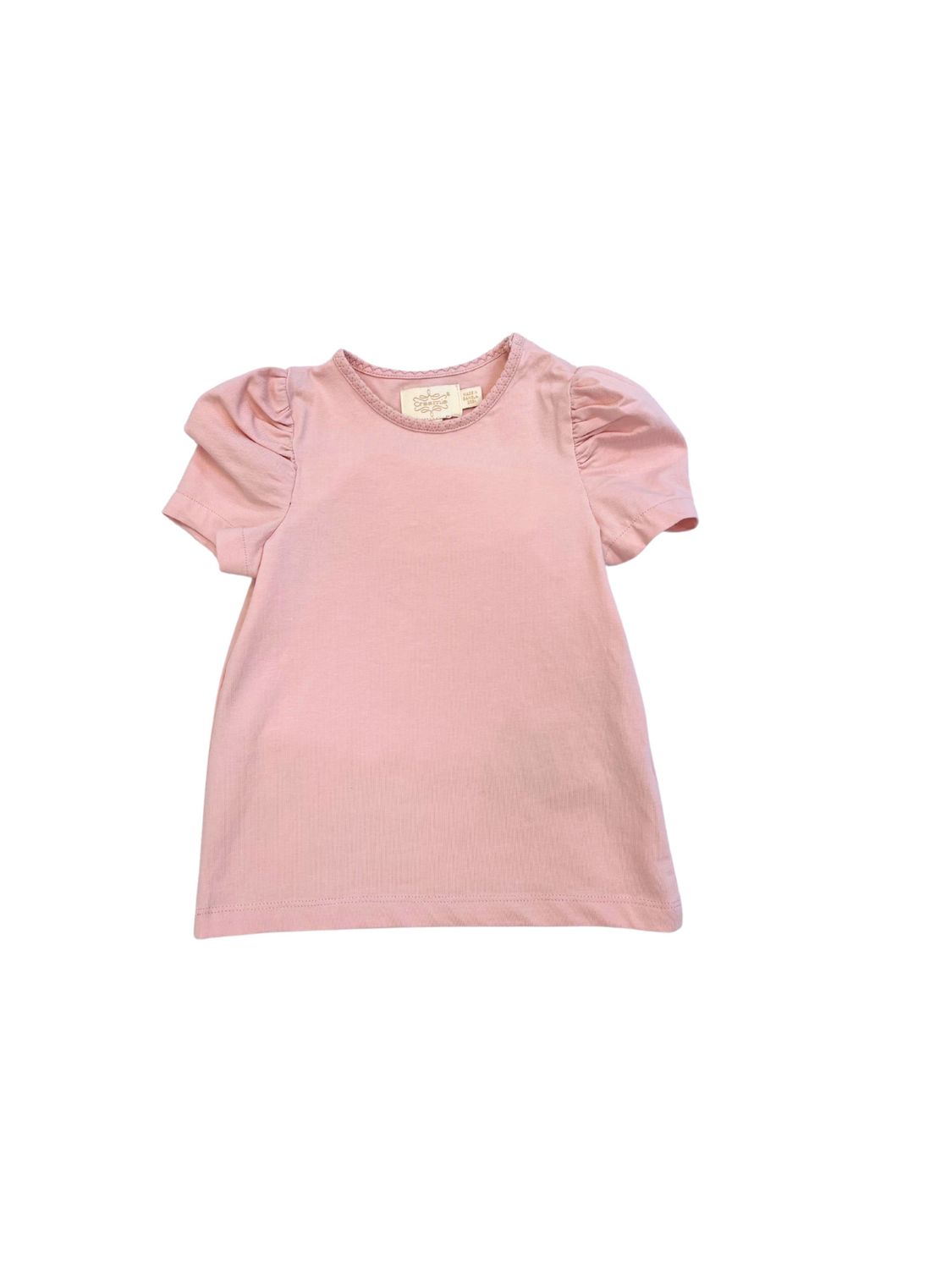 Light Pink Puff Sleeve Knit Top