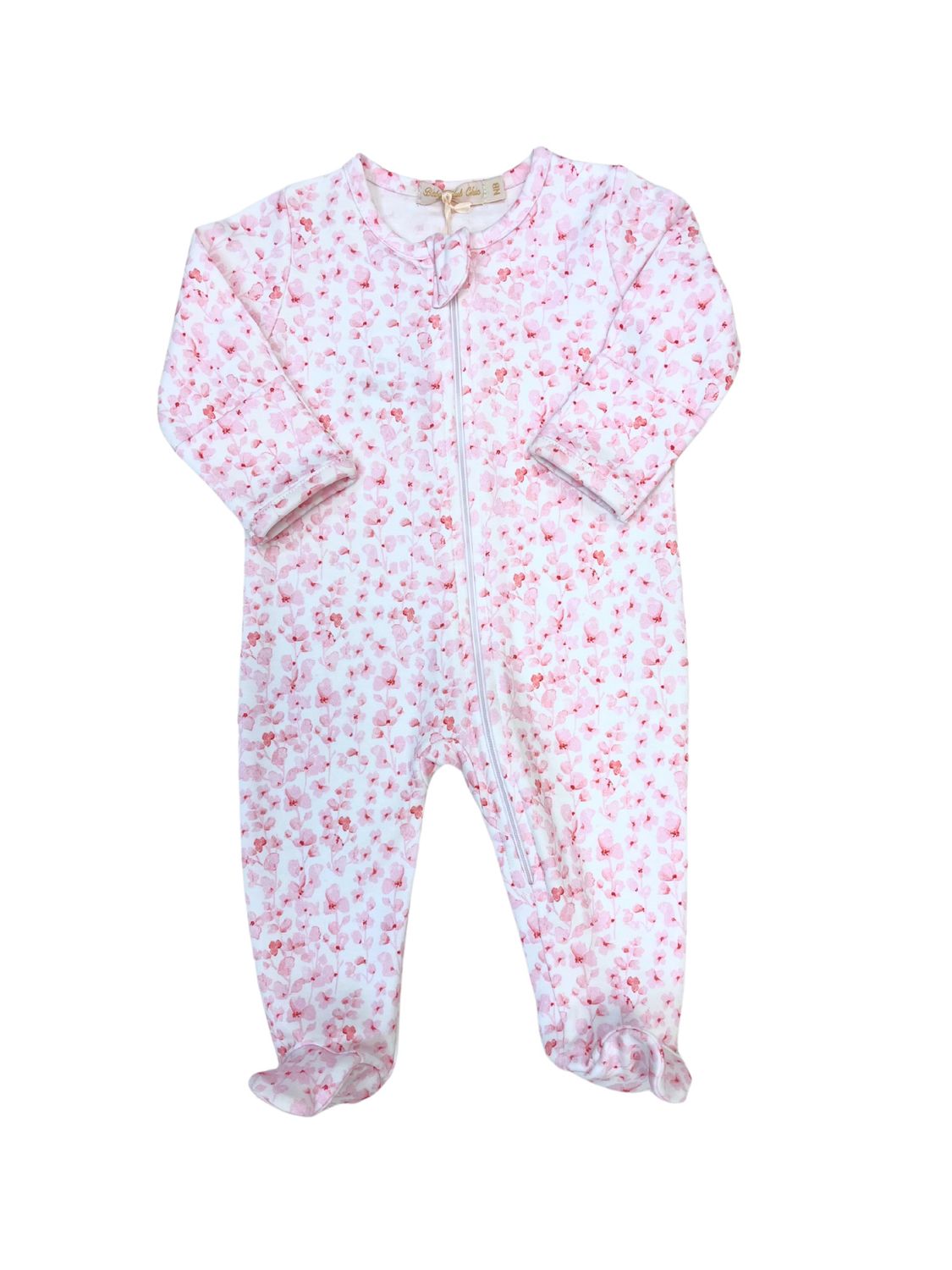 Pink Begonias Zipped Footie