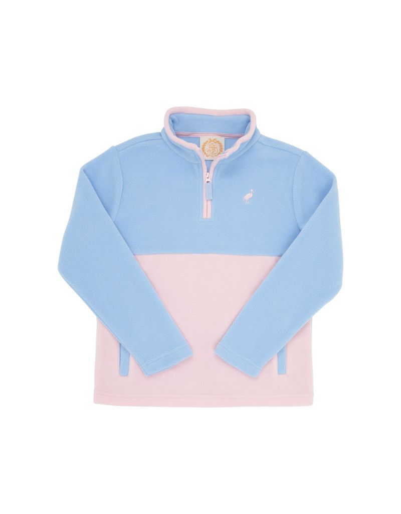 Fleece Half Zip, Beale Street Blue/Palm Beach Pink, Size: 4T