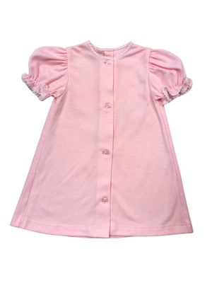 Knit Pink Day Gown w/ White Trim