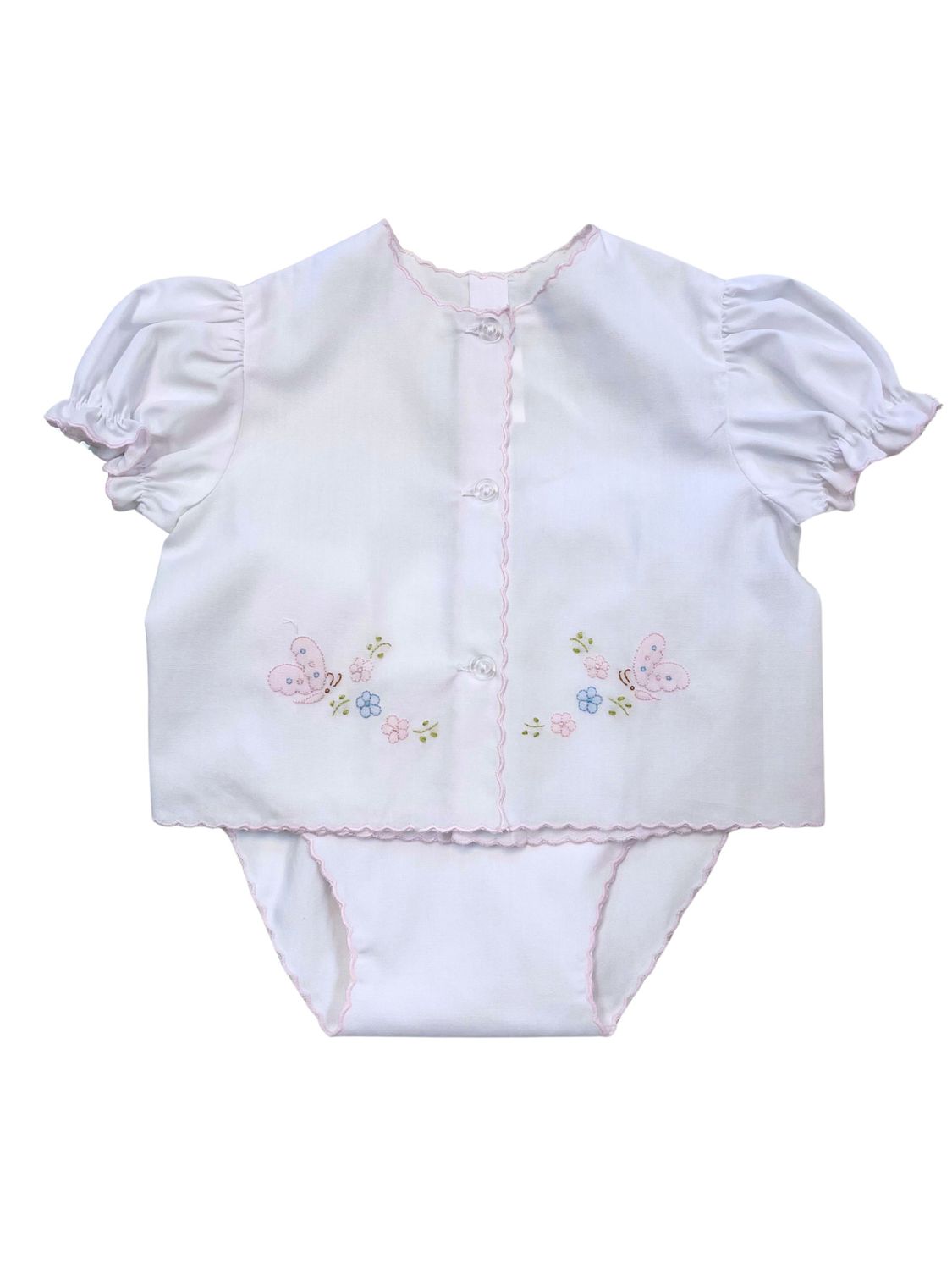 White and Pink Diaper Set, Butterfly
