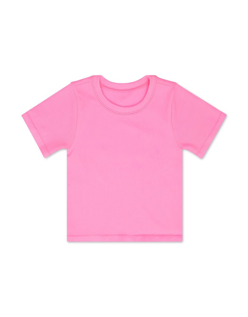 Rose Ribbed Short Sleeve Shirt