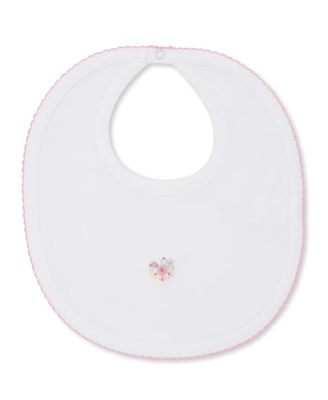 Premier Flowers &amp; Vines White/Pink Hand Emb. Bib