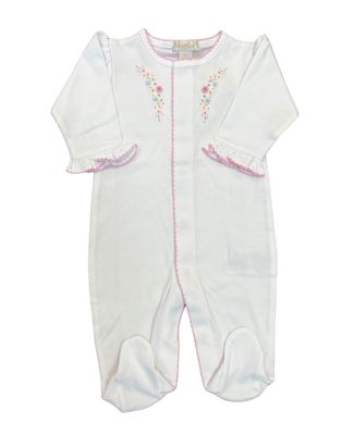 Flower and Vines Hand Emb Footie