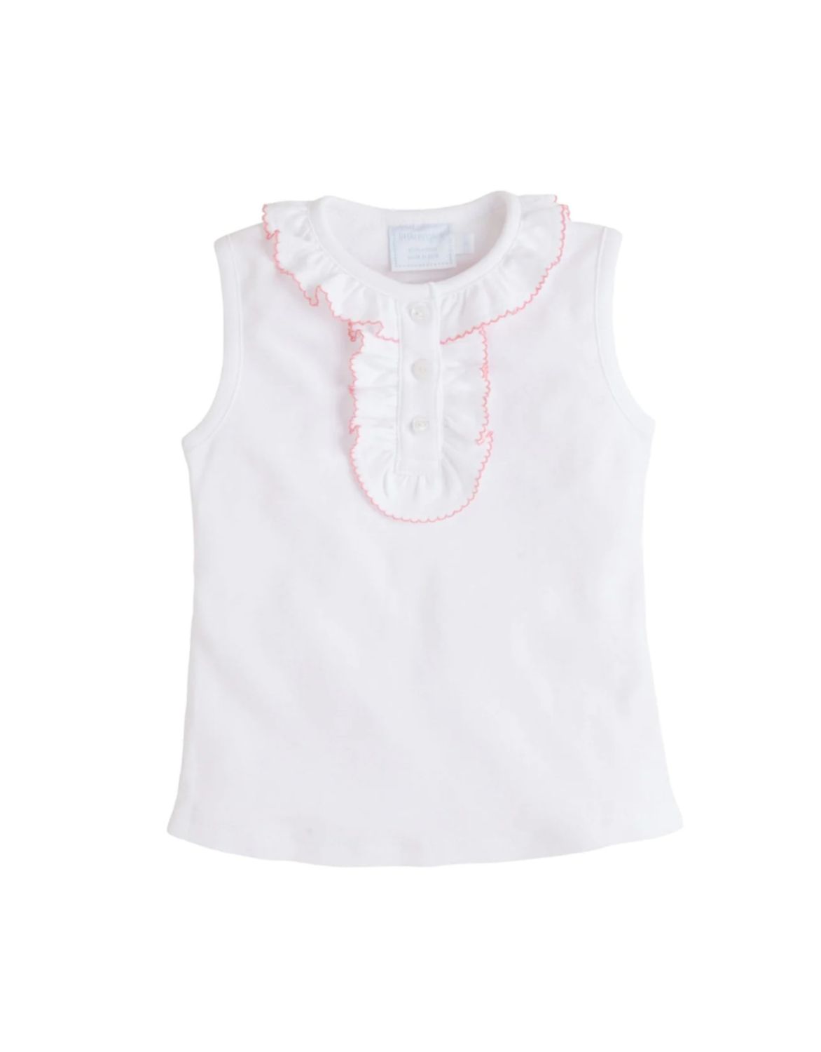 Ruffled Henley, Light Pink