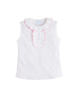 Ruffled Henley, Light Pink