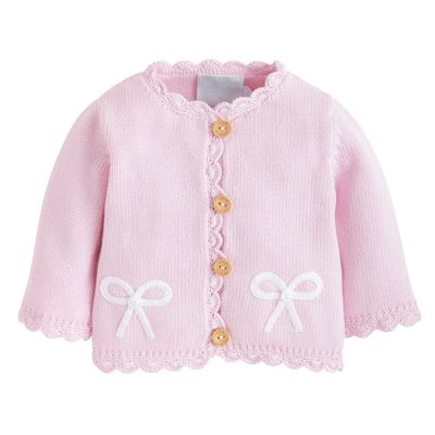 Crochet Cardigan, Pink Bow
