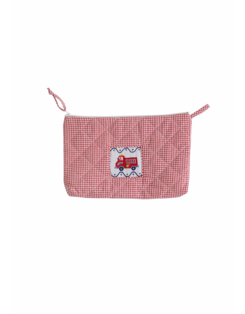 Quilted Luggage - Red Firetruck, Size: Cosmetic Bag