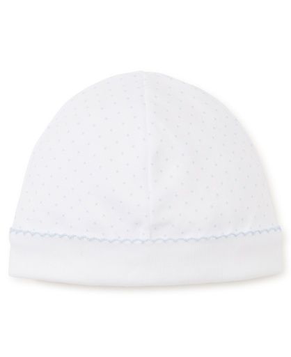 New Kissy Dots Print Hat, White/Lt Blue, Size: PRE