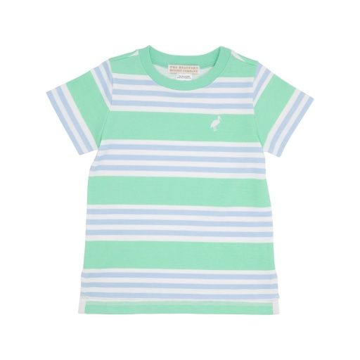 Carter Crewneck, Grace Bay Green Saddle Ridge Stripe, Size: 2T