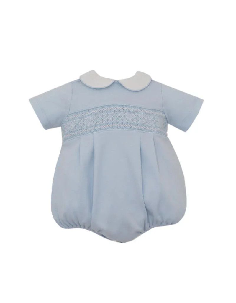 Thomas SS Bubble, Blue Knit Smocked, Size: 24m
